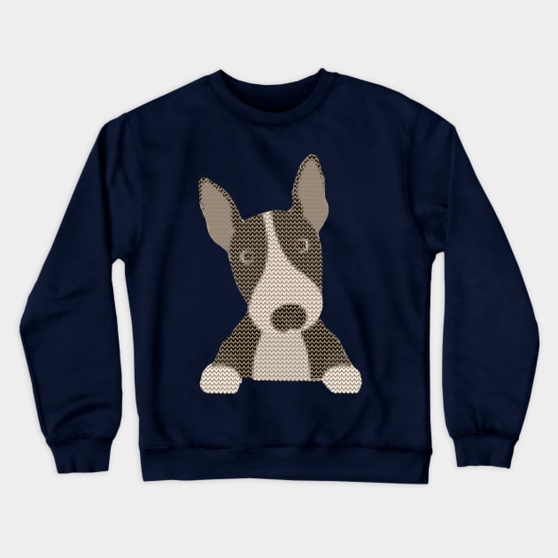 English Bull Terrier Ugly Christmas Sweater Knit Pattern Crewneck Sweatshirt by DoggyStyles